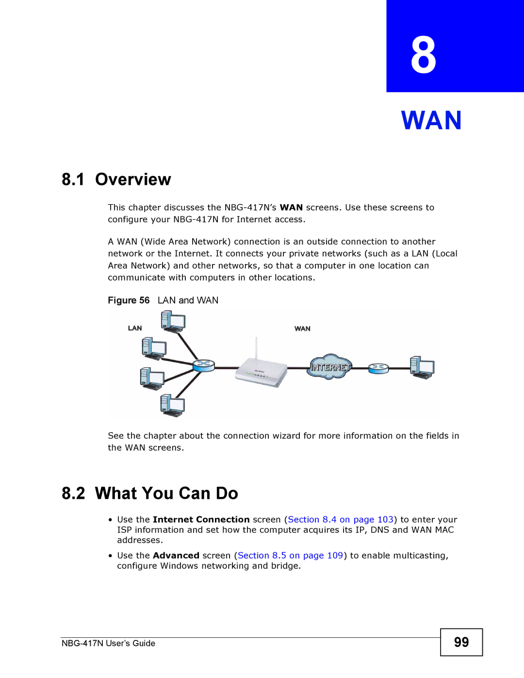 ZyXEL Communications NBG-417N manual Wan 