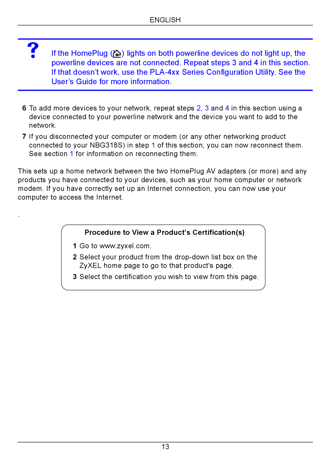 ZyXEL Communications NBG318S Series quick start Procedure to View a Product’s Certifications 