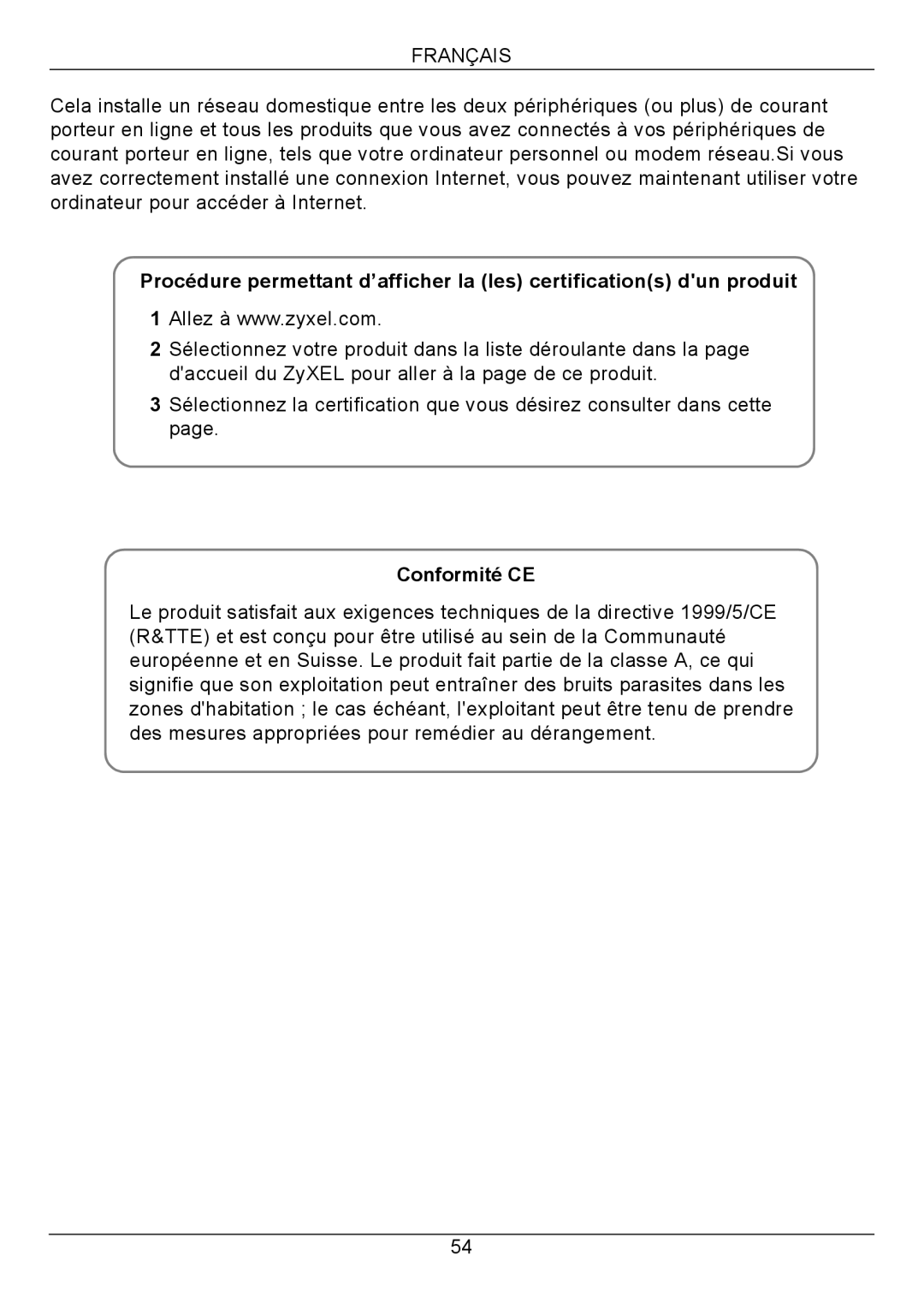 ZyXEL Communications NBG318S Series quick start Conformité CE 