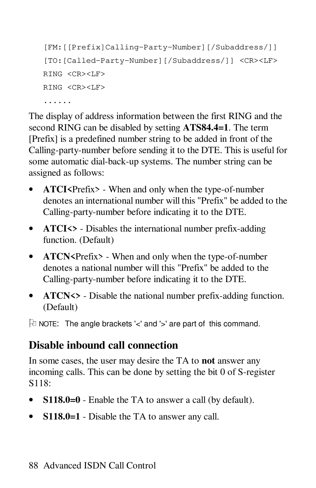 ZyXEL Communications omni series user manual Disable inbound call connection 