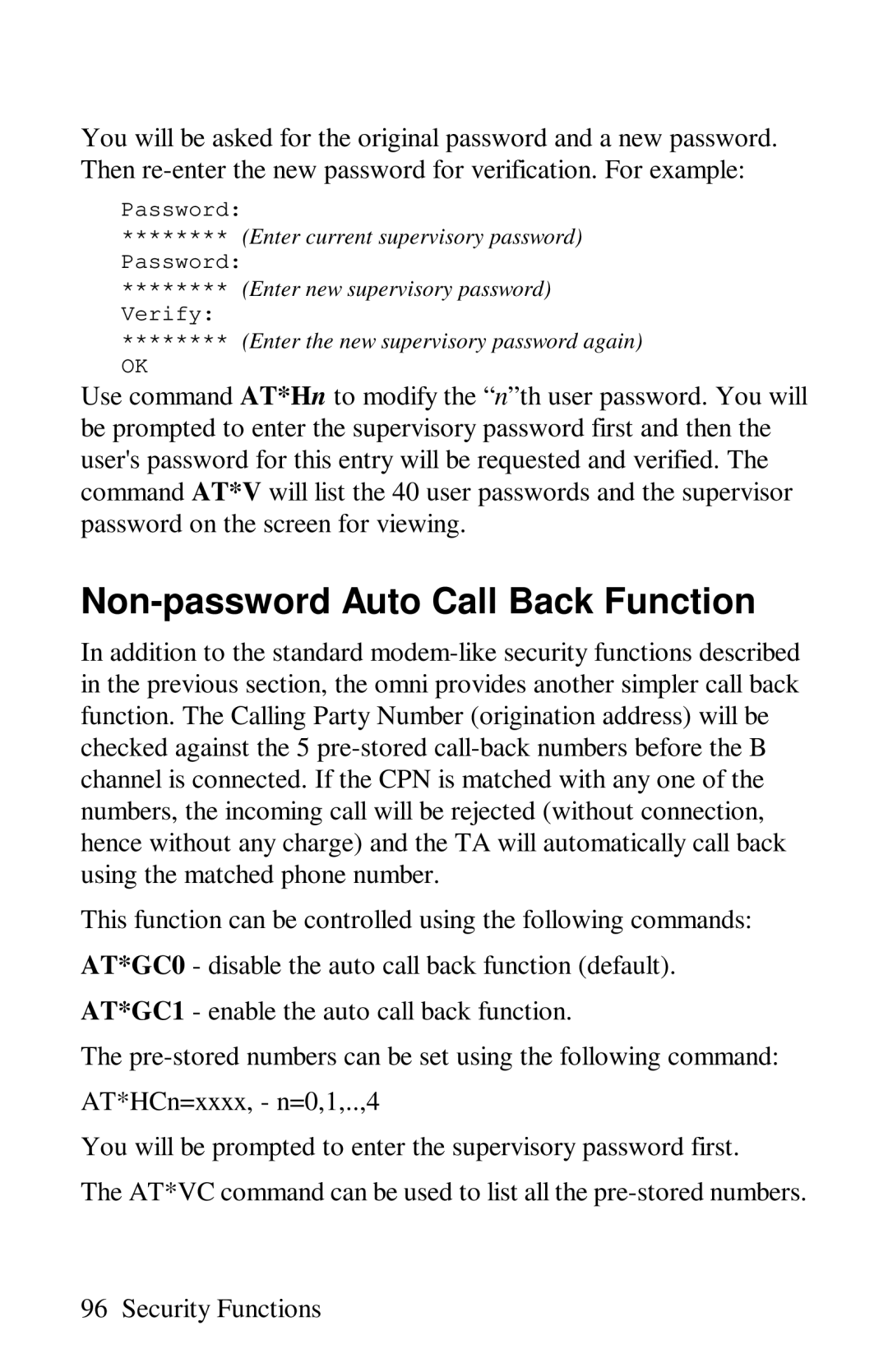 ZyXEL Communications omni series user manual Non-password Auto Call Back Function 