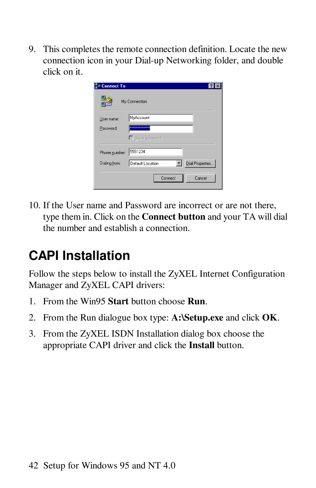 ZyXEL Communications omni series user manual Capi Installation 