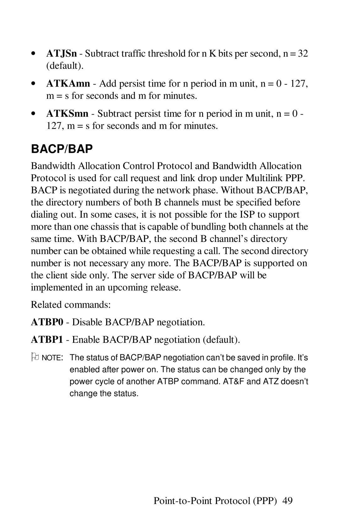 ZyXEL Communications omni series user manual Bacp/Bap 