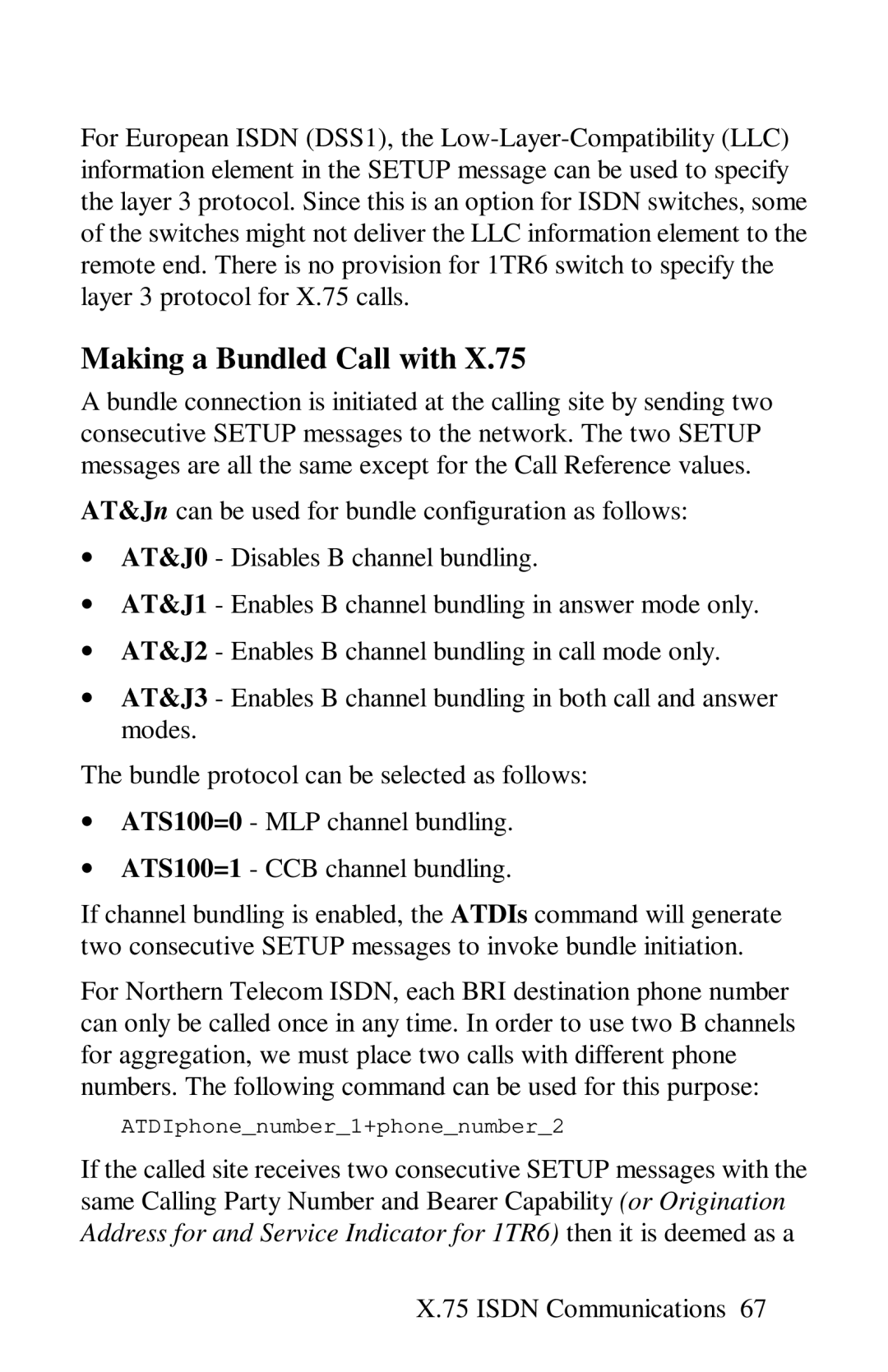 ZyXEL Communications omni series user manual ATDIphonenumber1+phonenumber2 