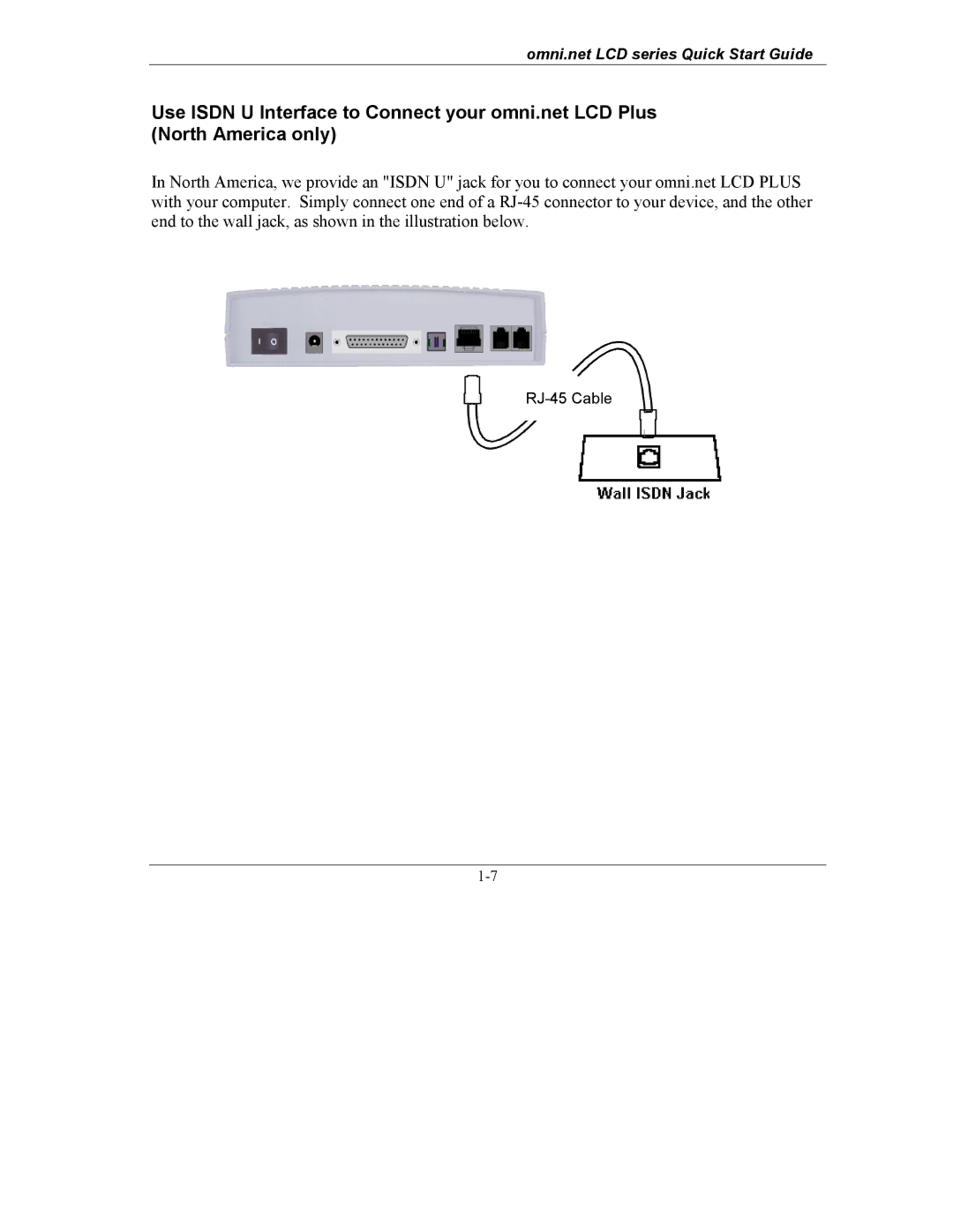 ZyXEL Communications omni.net LCD series quick start RJ-45 Cable 