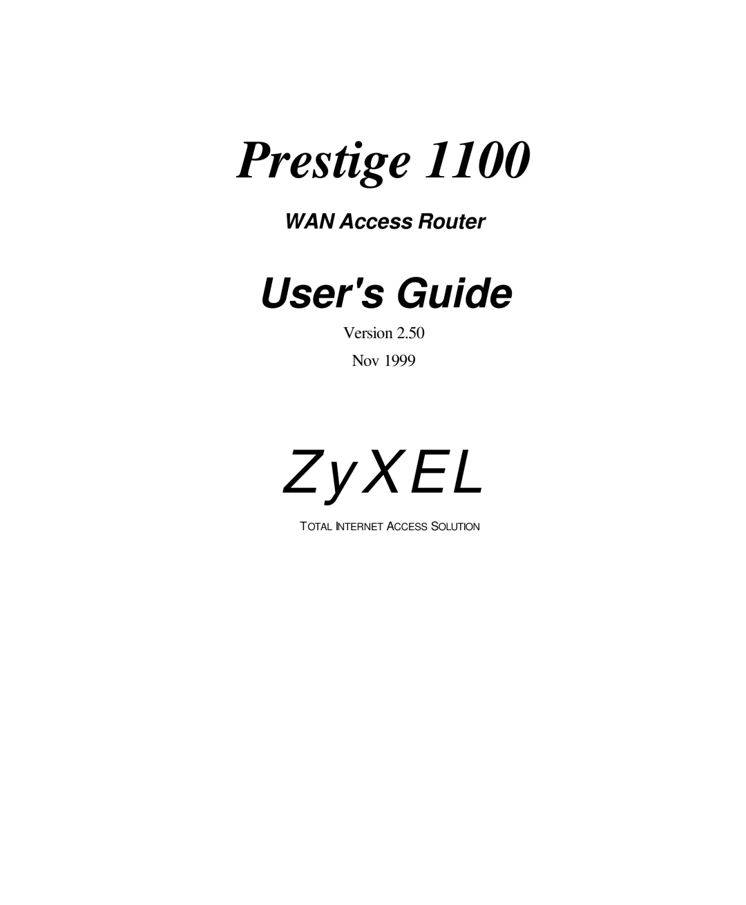 ZyXEL Communications P-1100 manual ZyXEL 