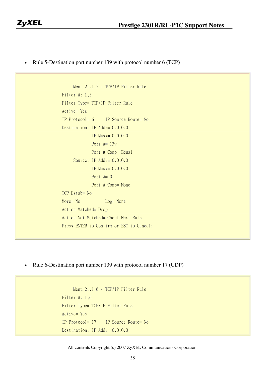 ZyXEL Communications P-2301R/RL-P1C manual Equal 