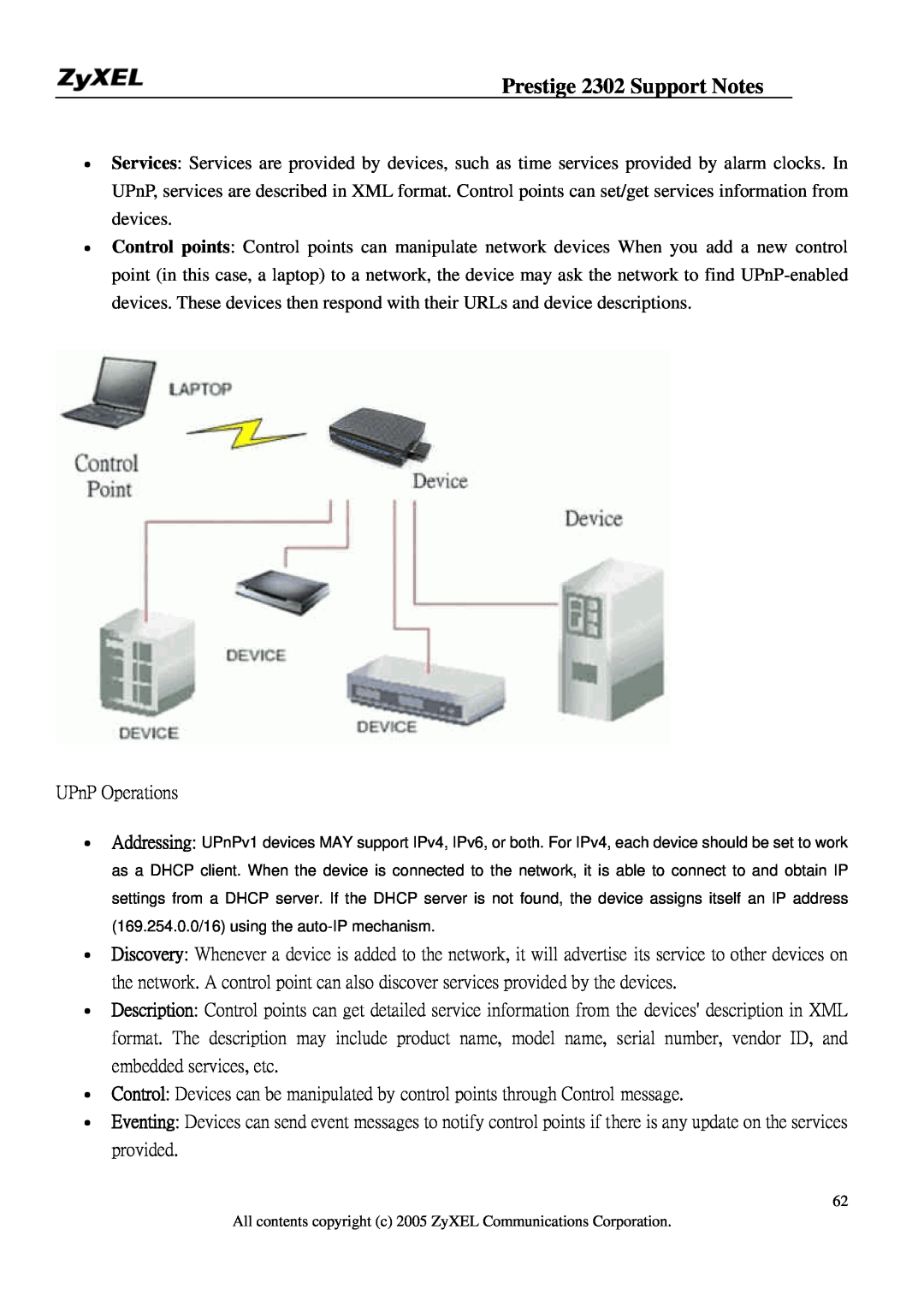 ZyXEL Communications P-2302HW manual Prestige 2302 Support Notes, UPnP Operations 