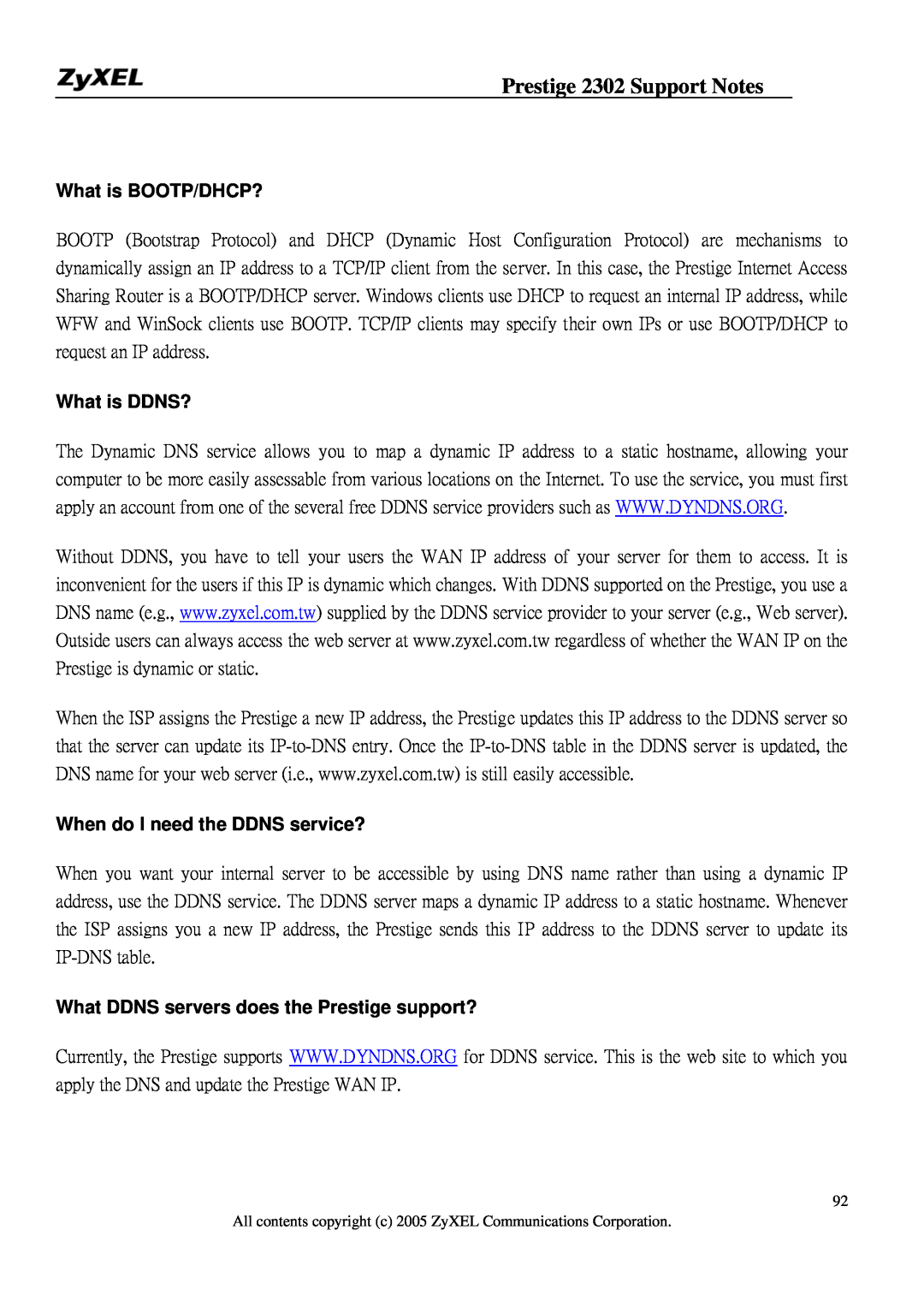 ZyXEL Communications P-2302HW manual What is BOOTP/DHCP?, What is DDNS?, When do I need the DDNS service? 