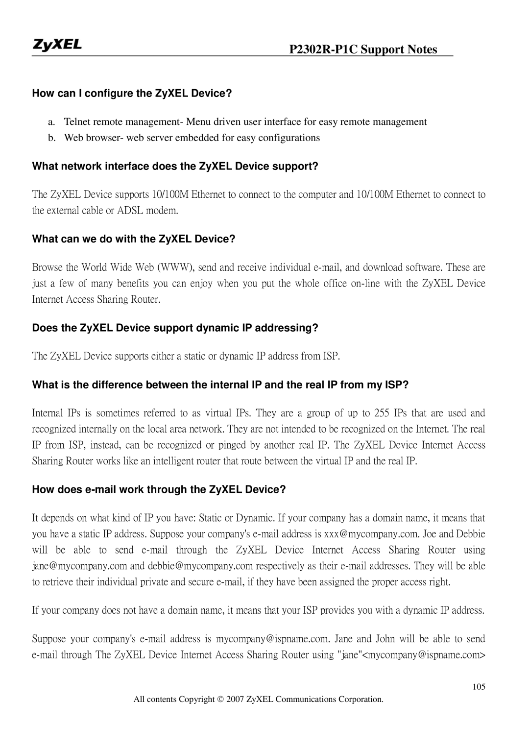 ZyXEL Communications P-2302R-P1C manual How can I configure the ZyXEL Device?, What can we do with the ZyXEL Device? 