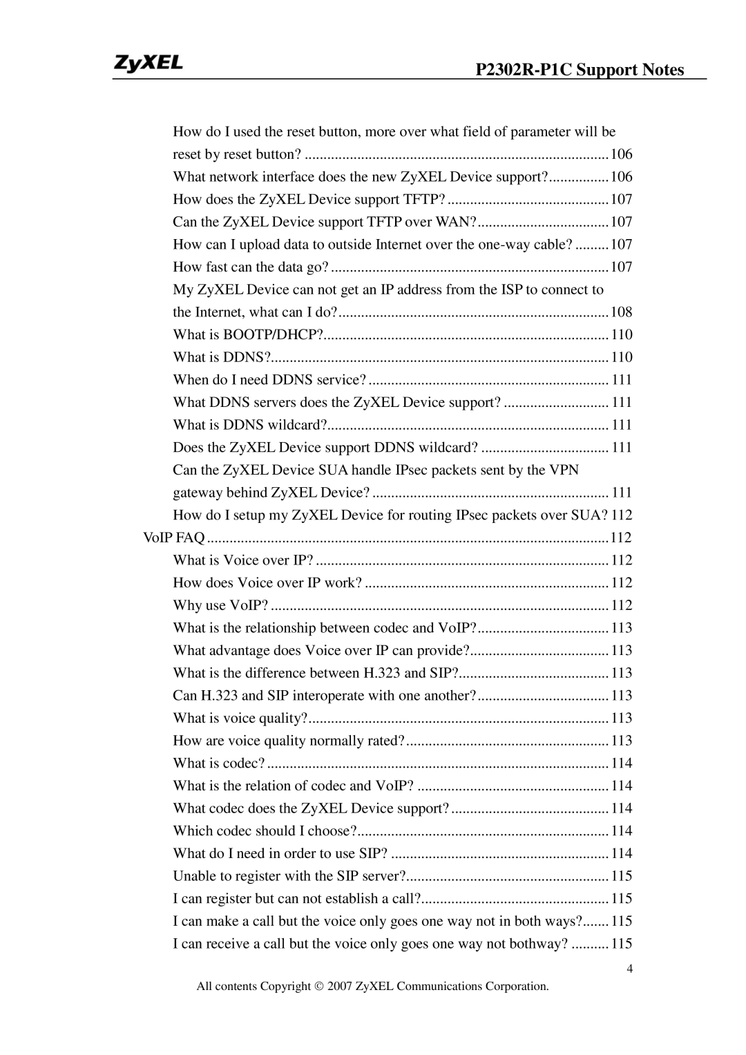 ZyXEL Communications P-2302R-P1C manual 112 