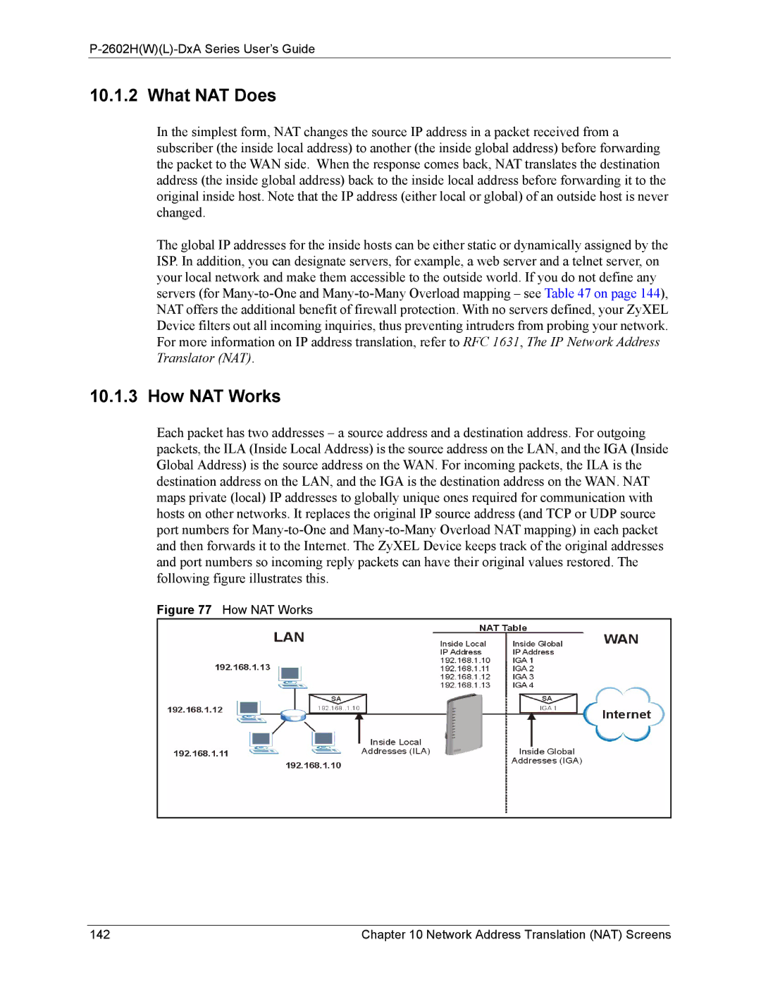 ZyXEL Communications P-2602 manual What NAT Does, How NAT Works 