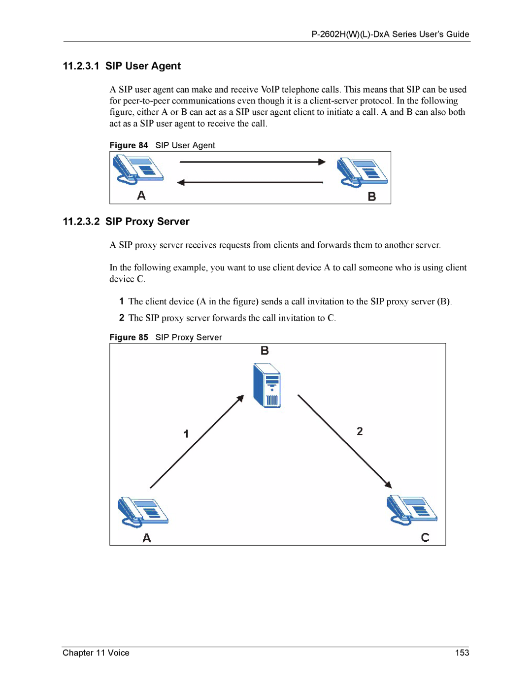 ZyXEL Communications P-2602 manual SIP User Agent, SIP Proxy Server 