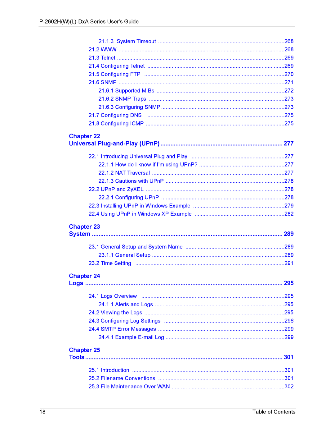 ZyXEL Communications P-2602 manual Chapter System 289 