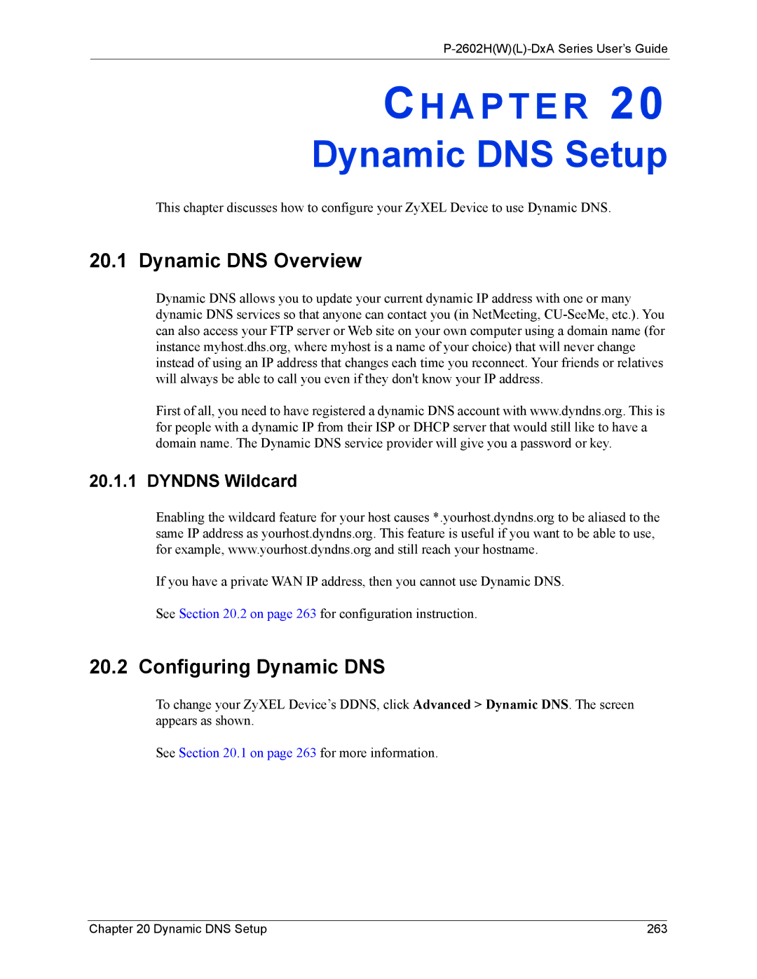 ZyXEL Communications P-2602 manual Dynamic DNS Setup, Dynamic DNS Overview, Configuring Dynamic DNS, Dyndns Wildcard 