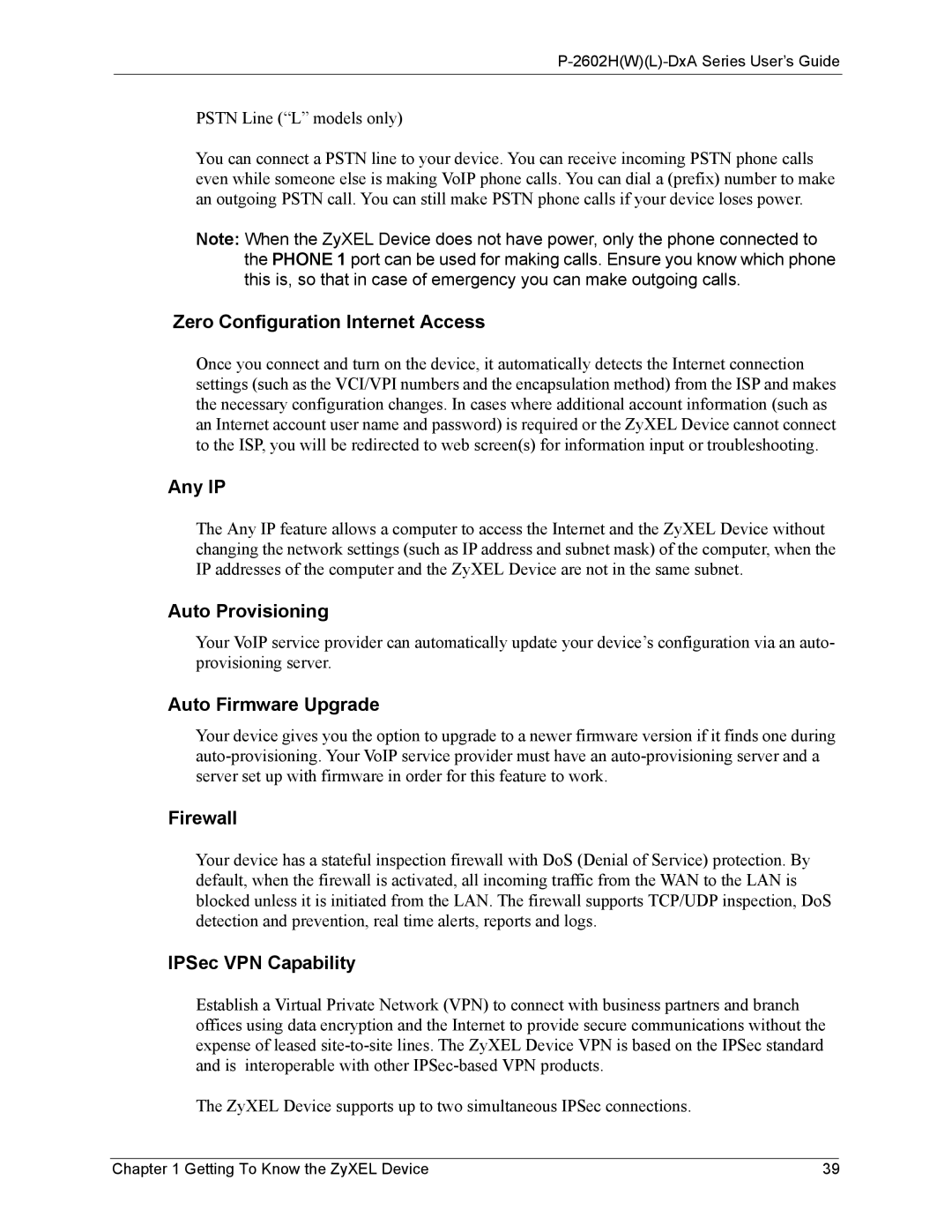 ZyXEL Communications P-2602 Zero Configuration Internet Access, Any IP, Auto Provisioning, Auto Firmware Upgrade, Firewall 