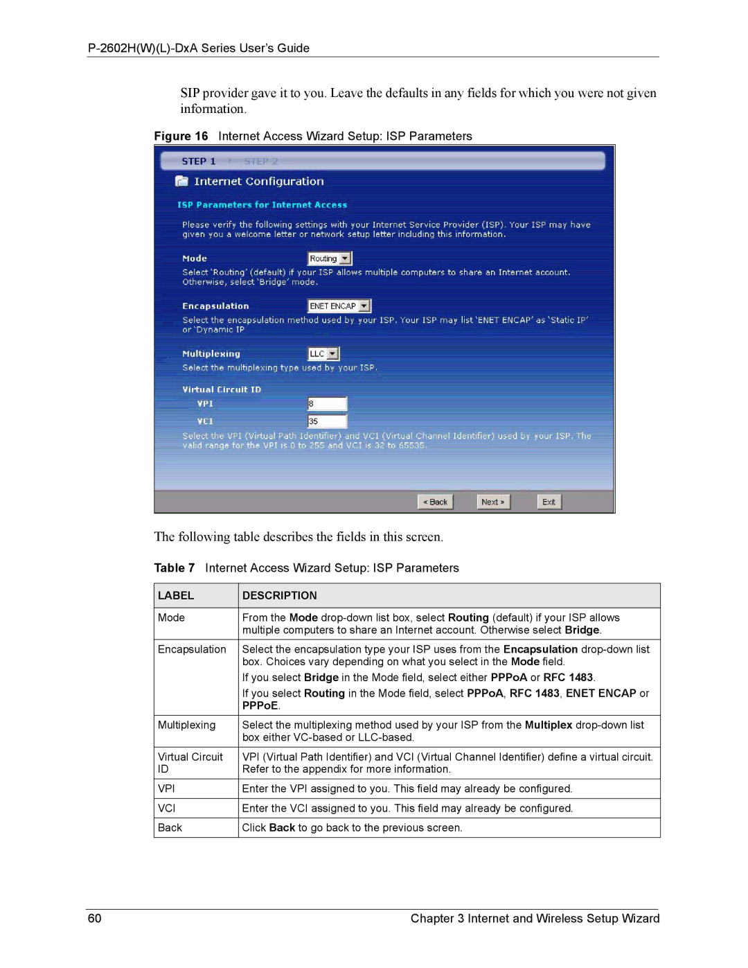 ZyXEL Communications P-2602 manual Label Description, PPPoE, Vpi, Vci 