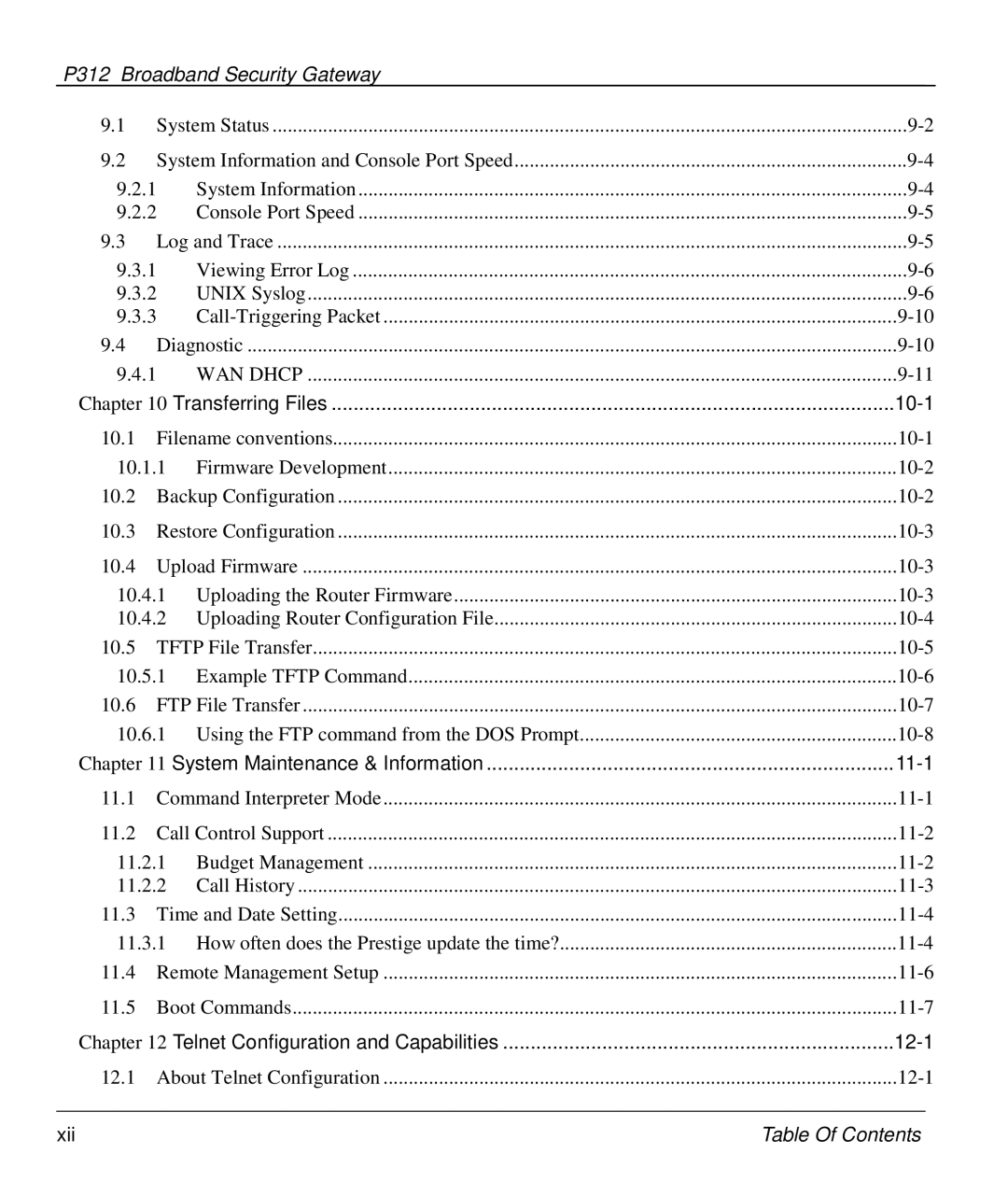 ZyXEL Communications P-312 manual 12-1 