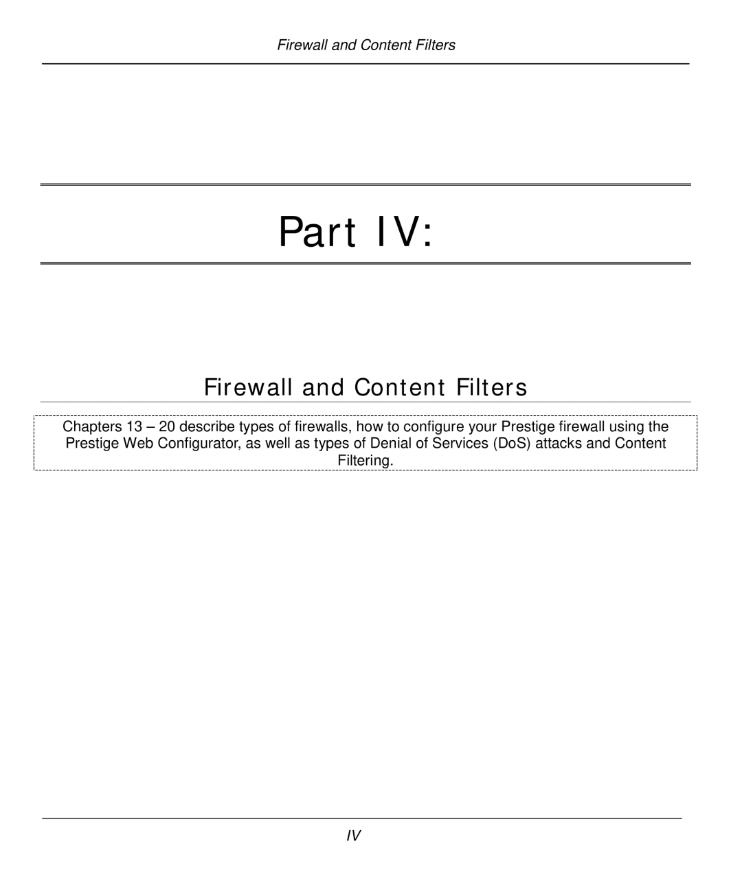 ZyXEL Communications P-312 manual Firewall and Content Filters 