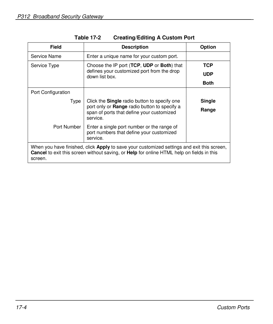 ZyXEL Communications P-312 manual Single, Range 