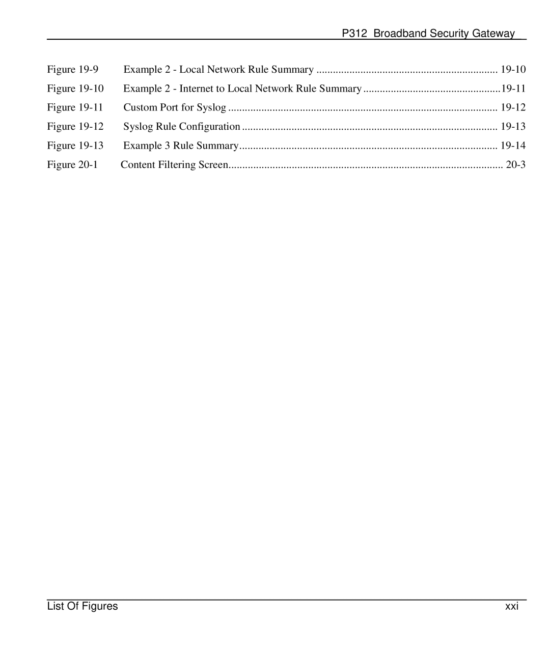 ZyXEL Communications P-312 manual List Of Figures Xxi 