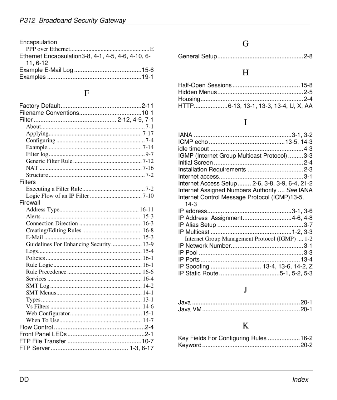 ZyXEL Communications P-312 manual Encapsulation 