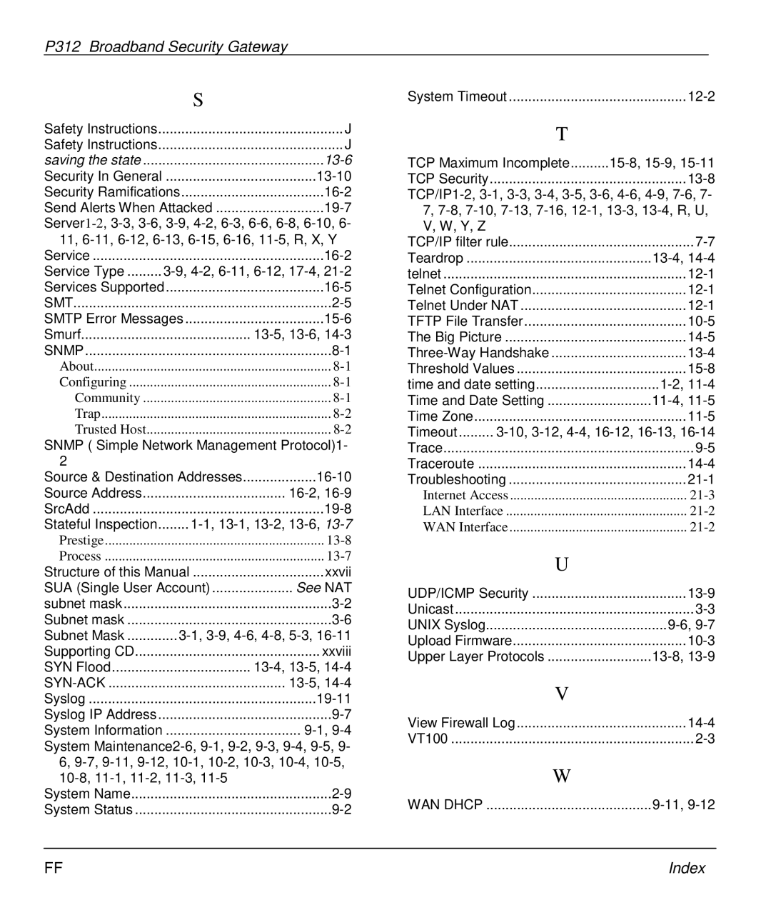 ZyXEL Communications P-312 manual 13-6 