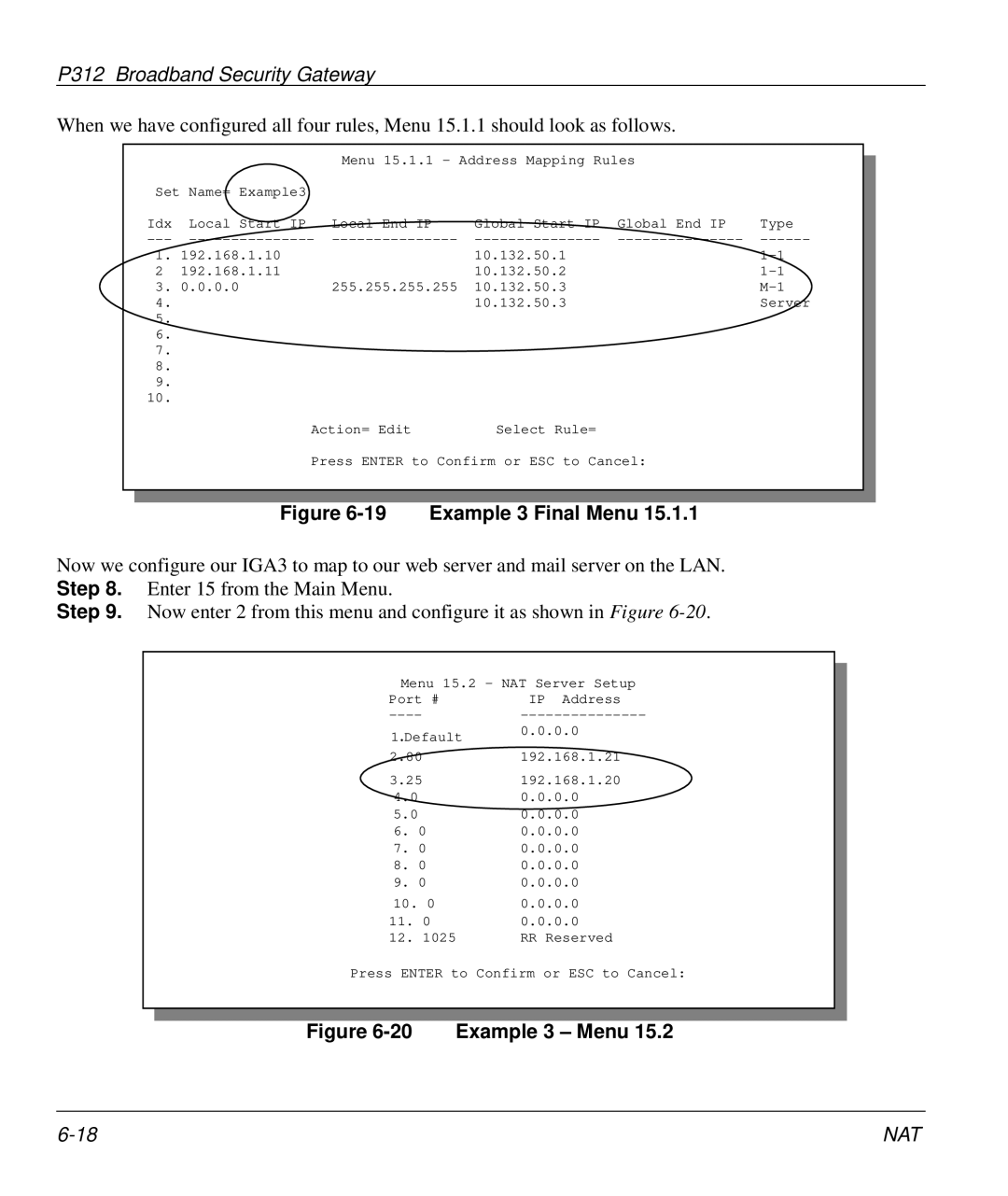 ZyXEL Communications P-312 manual Example 3 Final Menu 