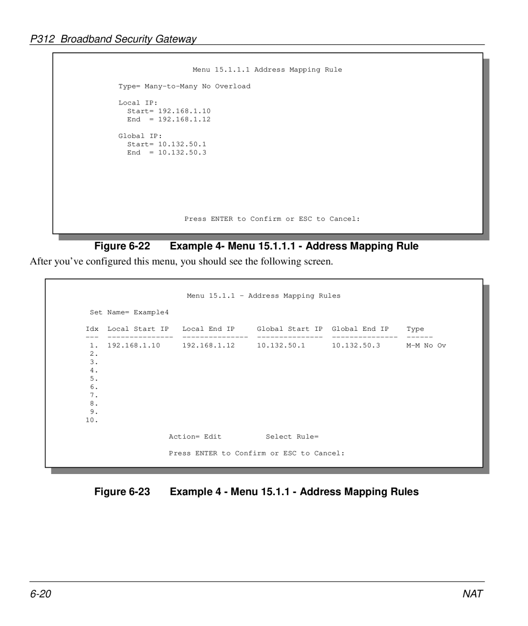 ZyXEL Communications P-312 manual Example 4- Menu 15.1.1.1 Address Mapping Rule 