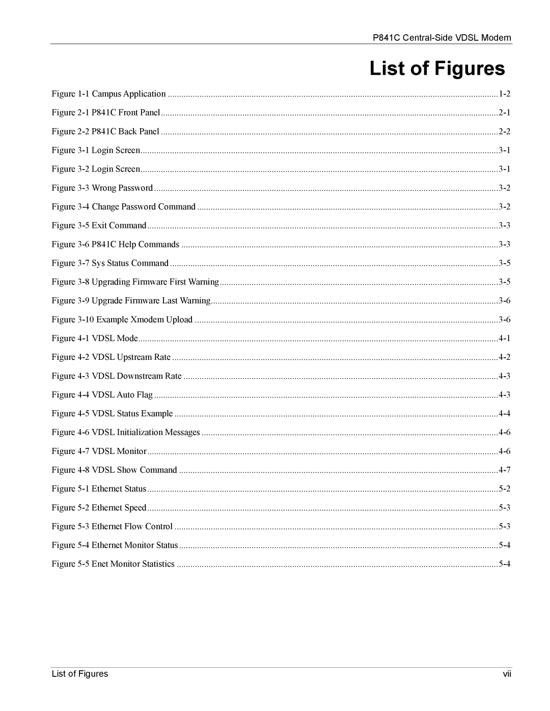 ZyXEL Communications P841C manual List of Figures, Campus Application 