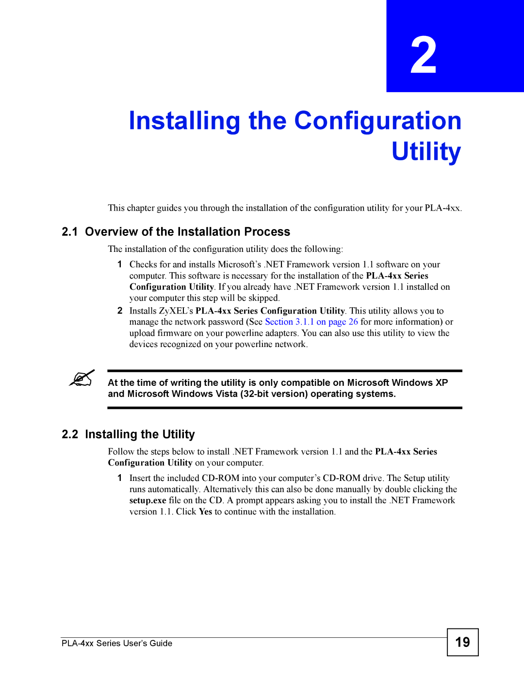 ZyXEL Communications PLA-400 manual Installing the Configuration Utility, Overview of the Installation Process 