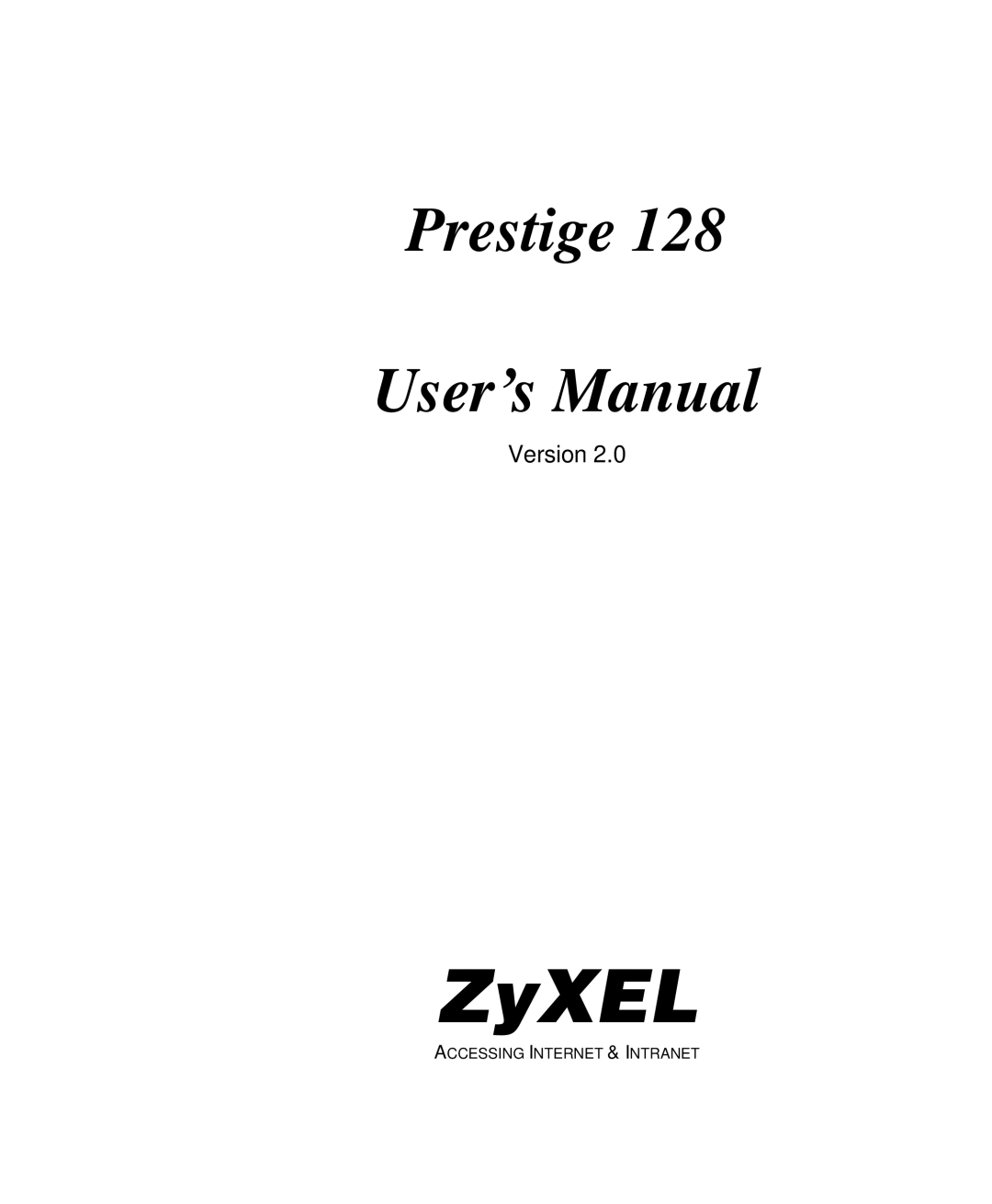 ZyXEL Communications Prestige 128 user manual JiH5 