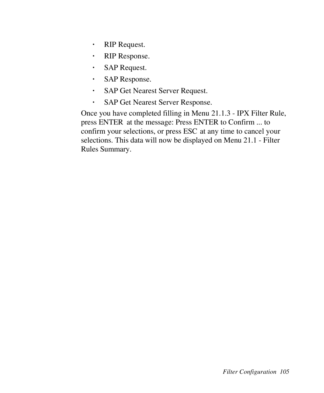 ZyXEL Communications Prestige 128 user manual Filter Configuration 