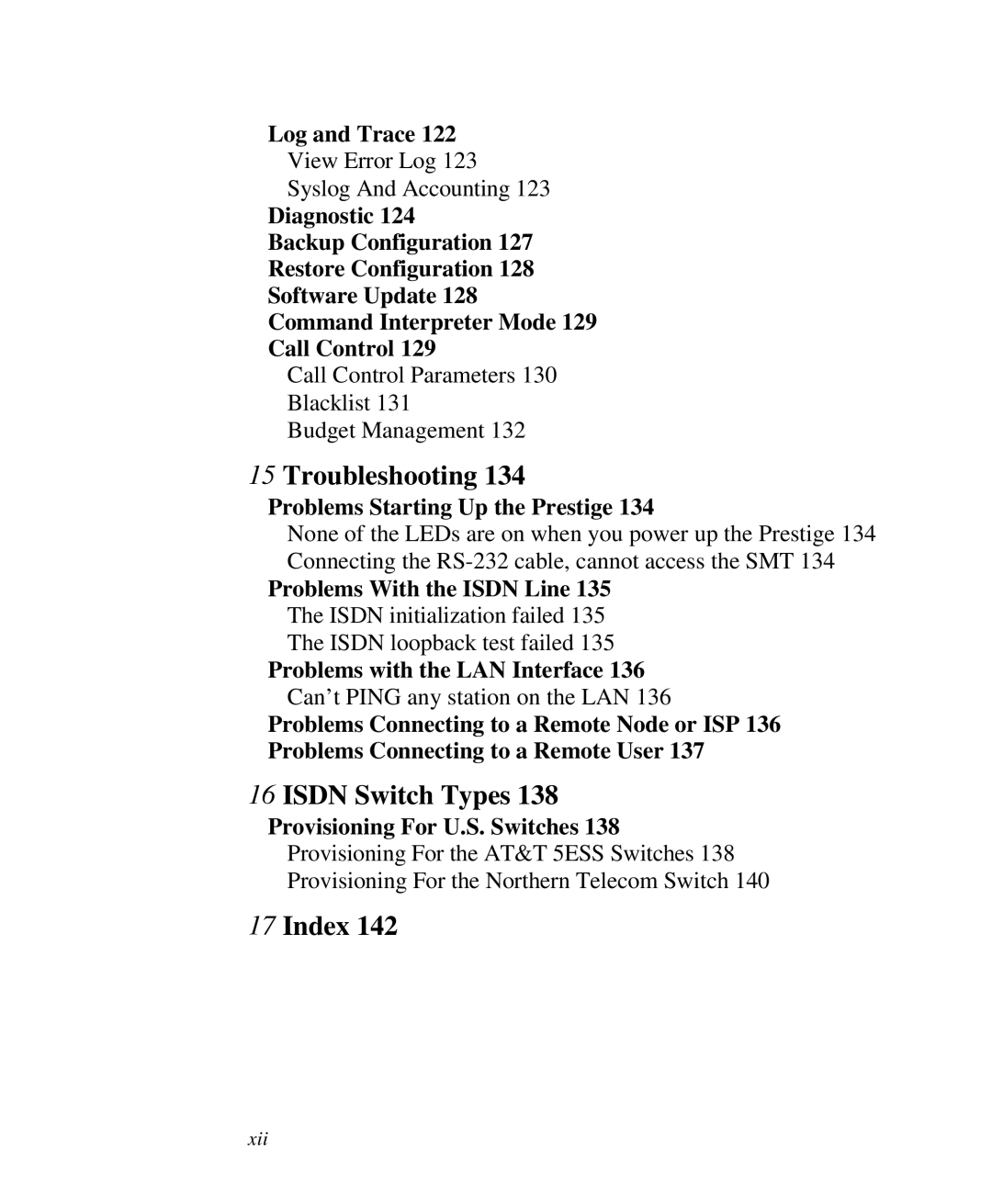 ZyXEL Communications Prestige 128 user manual Index 