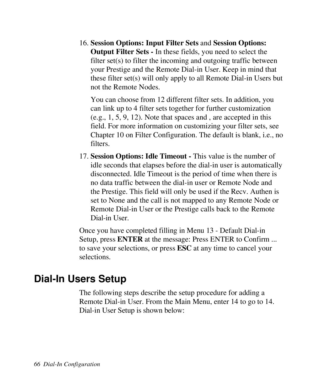 ZyXEL Communications Prestige 128 user manual Dial-In Users Setup 