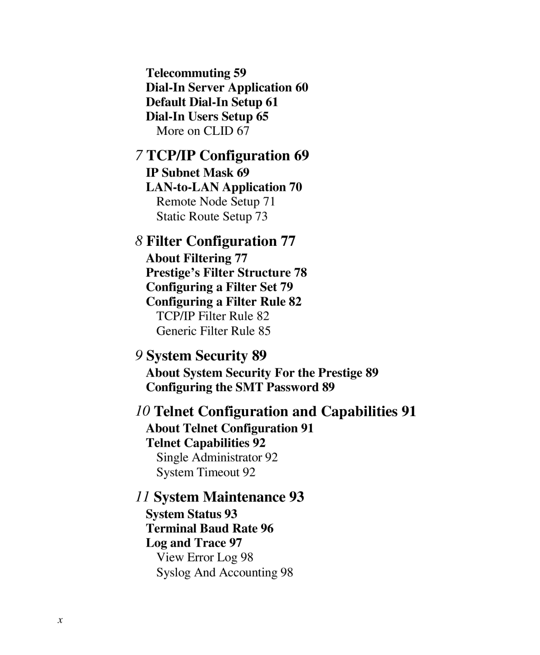 ZyXEL Communications Prestige100 user manual TCP/IP Configuration 