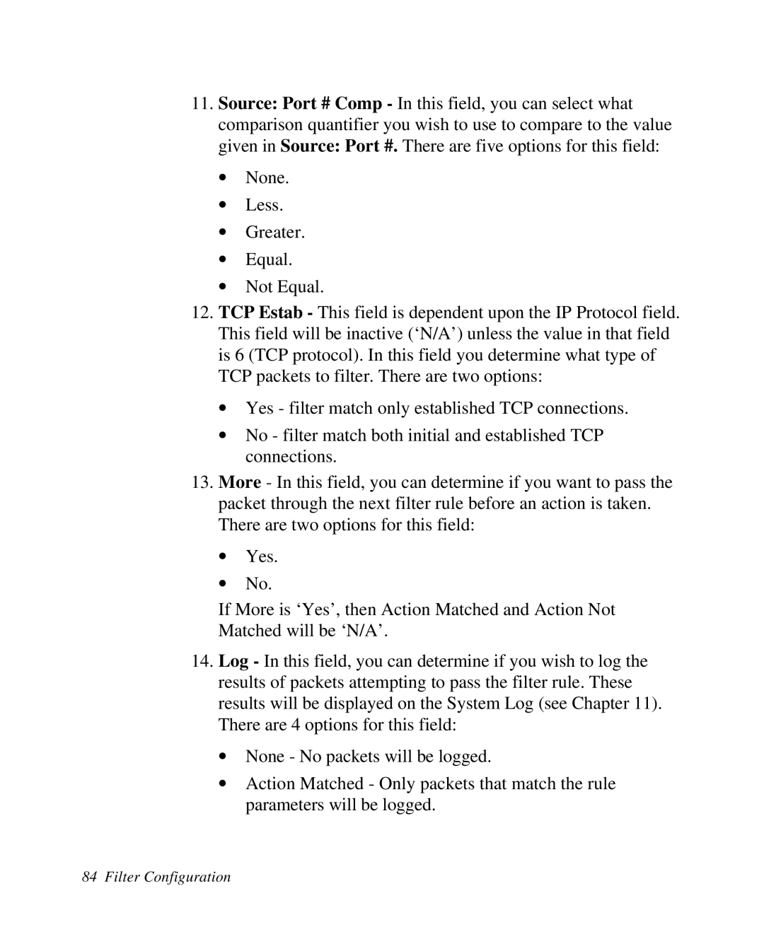 ZyXEL Communications Prestige100 user manual Filter Configuration 