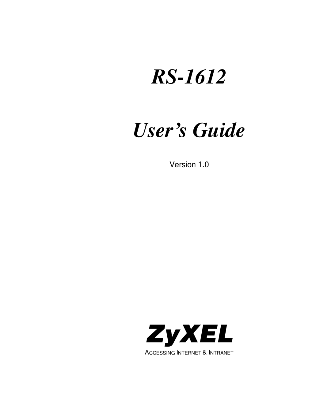 ZyXEL Communications RS-1612 manual JiH5 