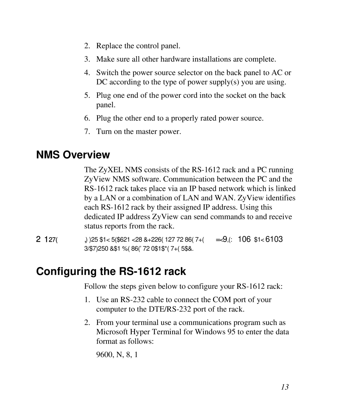 ZyXEL Communications manual NMS Overview, Configuring the RS-1612 rack 