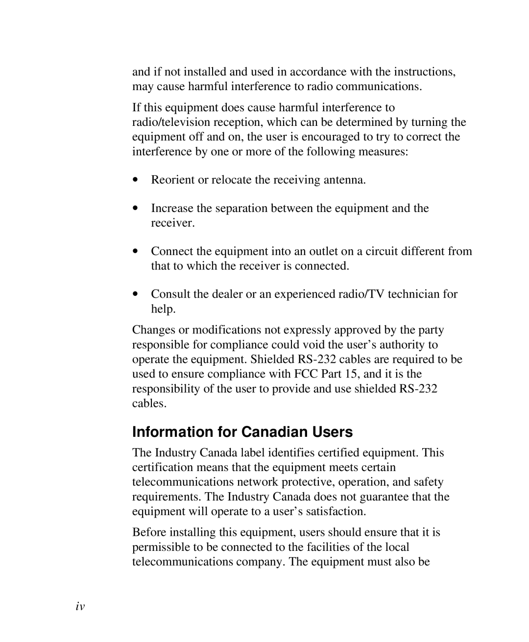 ZyXEL Communications RS-1612 manual Information for Canadian Users 