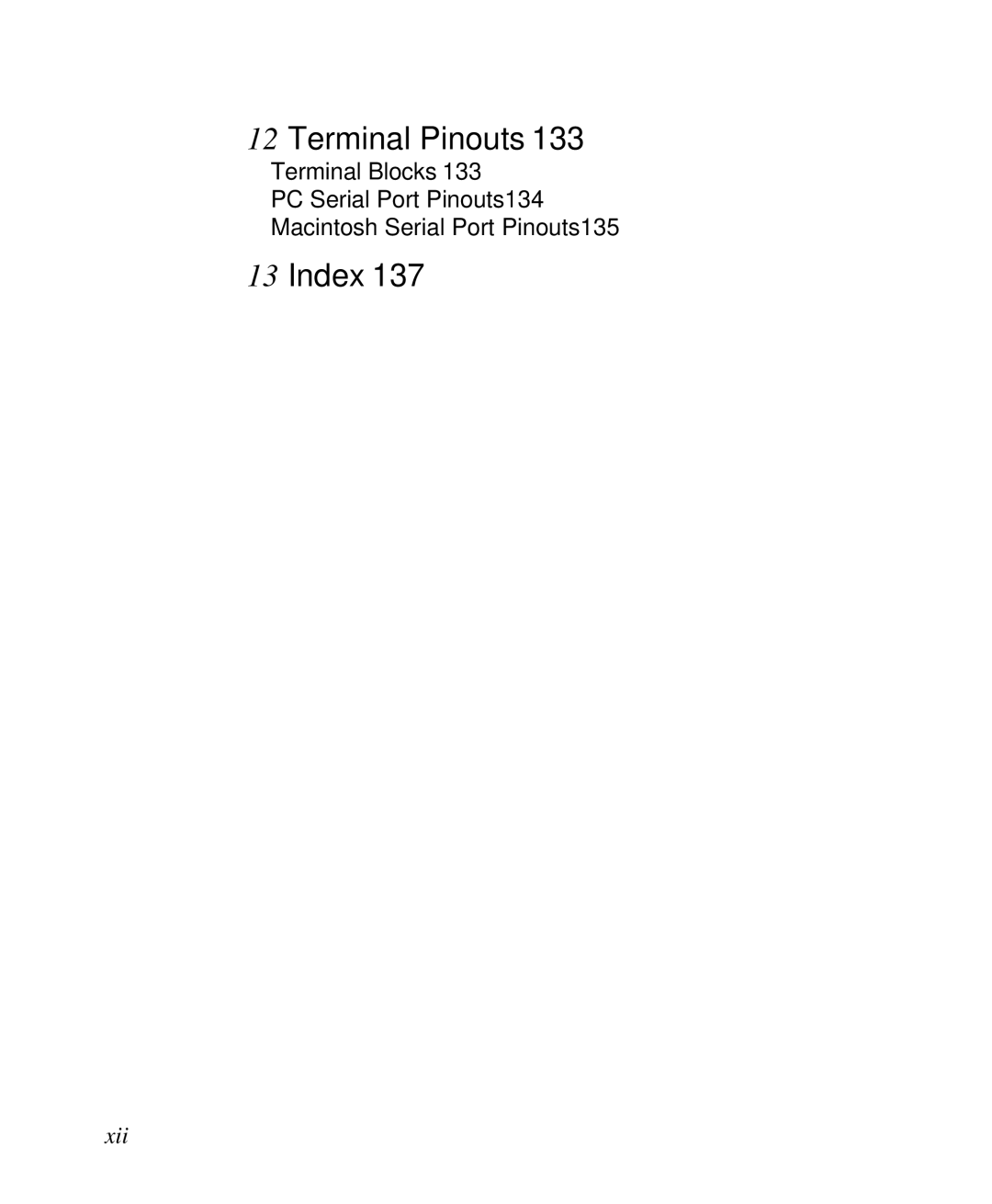 ZyXEL Communications U-336R/RE manual Terminal Pinouts, Index, Xii 