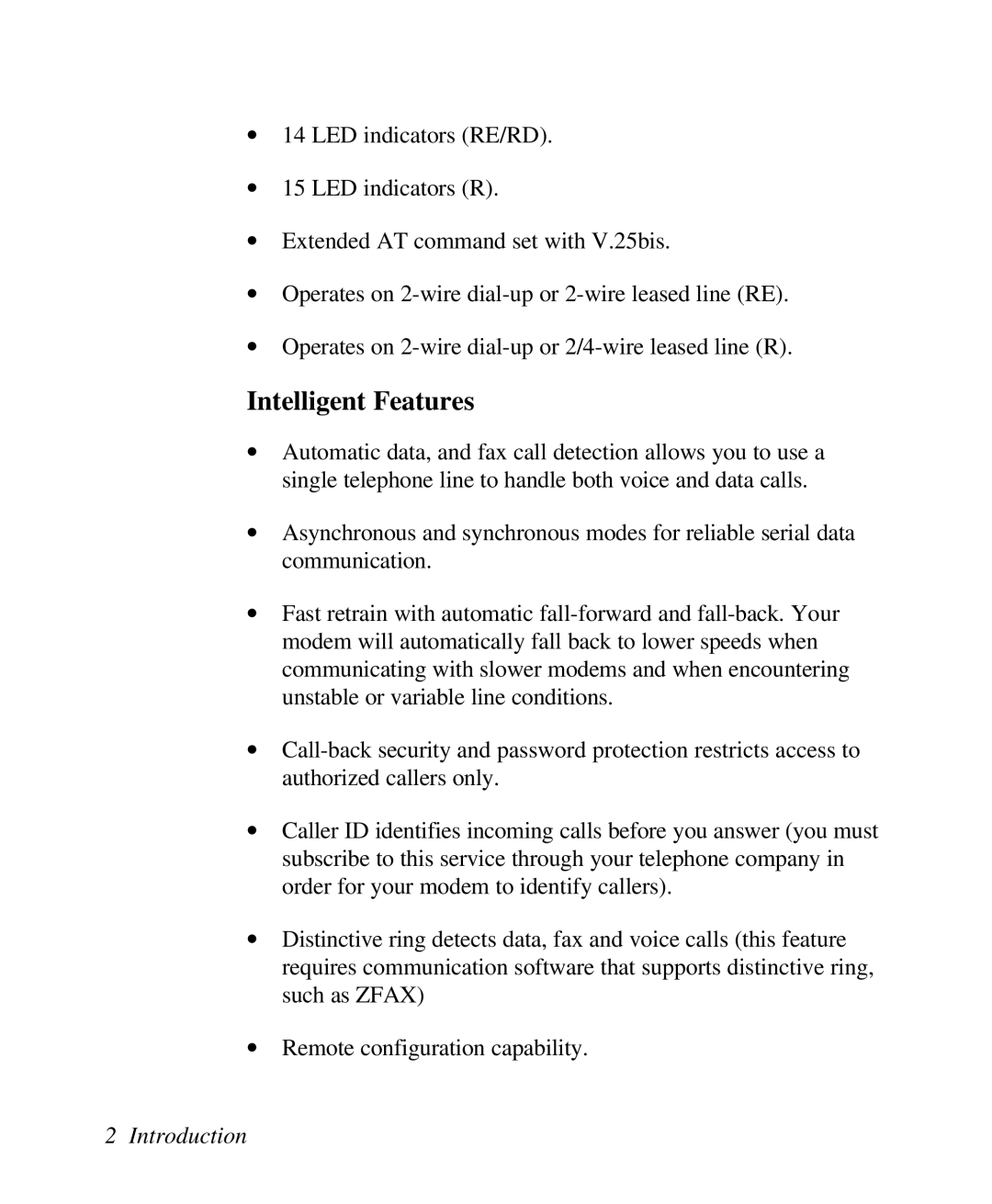 ZyXEL Communications U-336R/RE manual Intelligent Features 