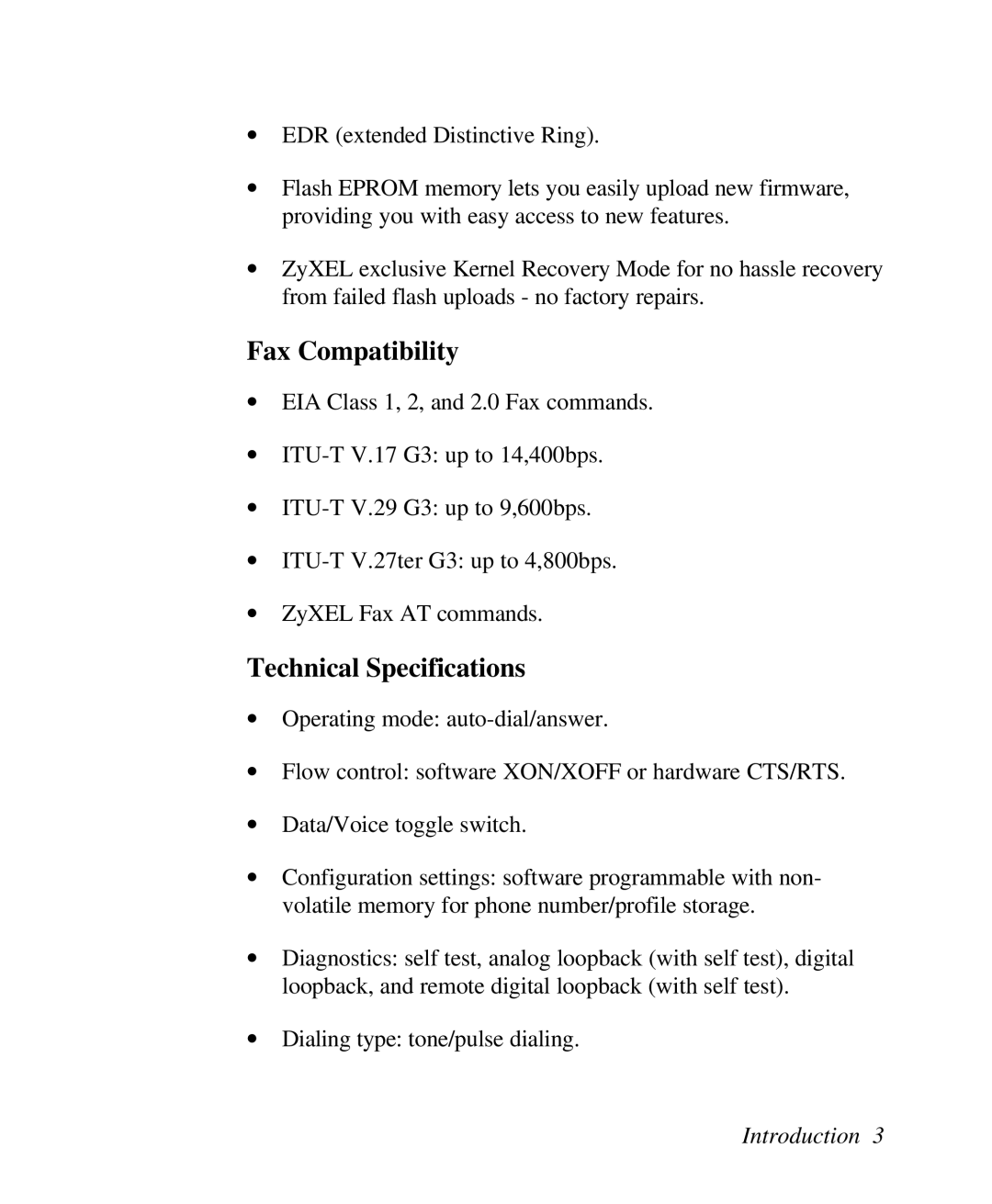 ZyXEL Communications U-336R/RE manual Fax Compatibility, Technical Specifications 