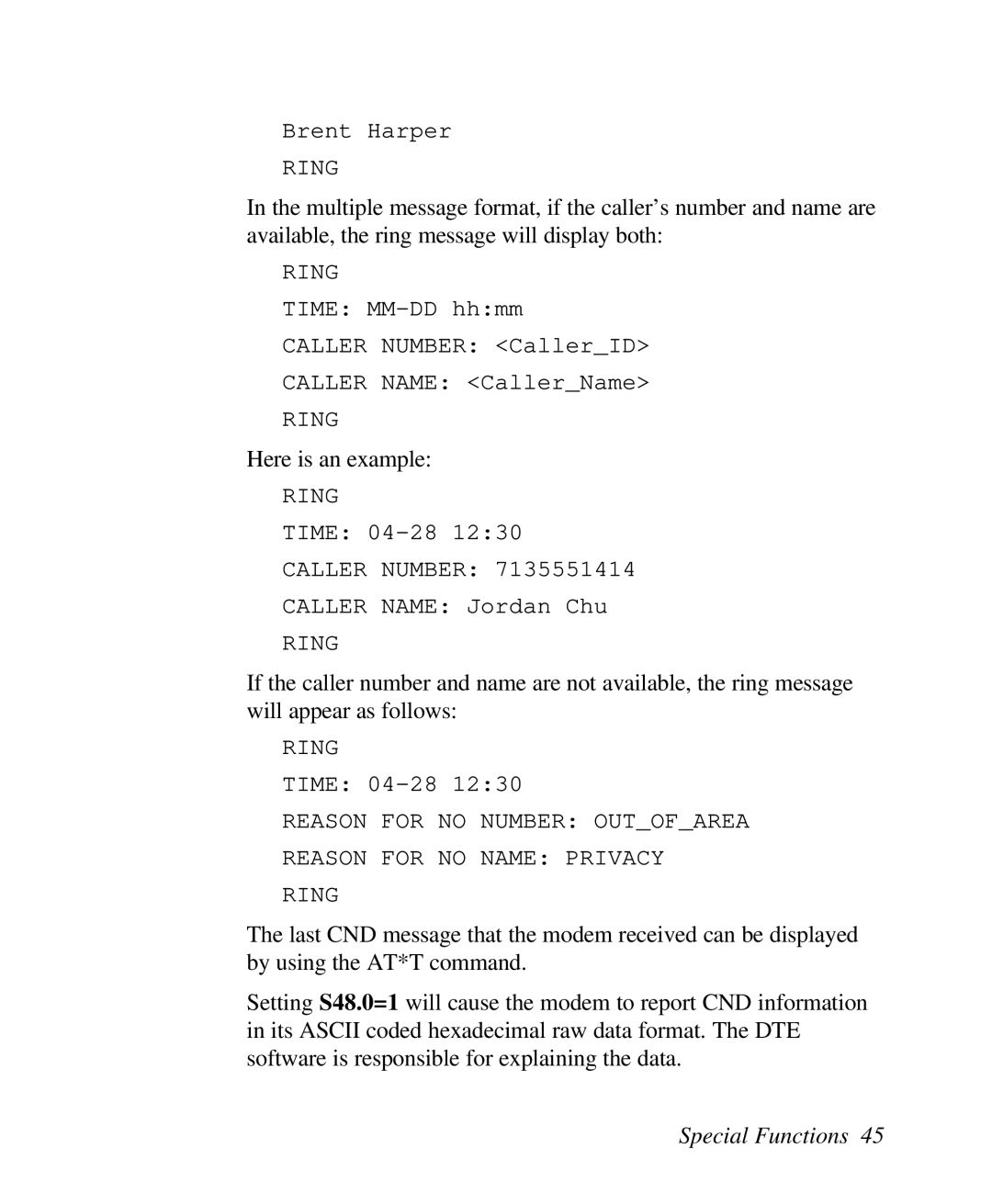 ZyXEL Communications U-336R/RE manual Here is an example 