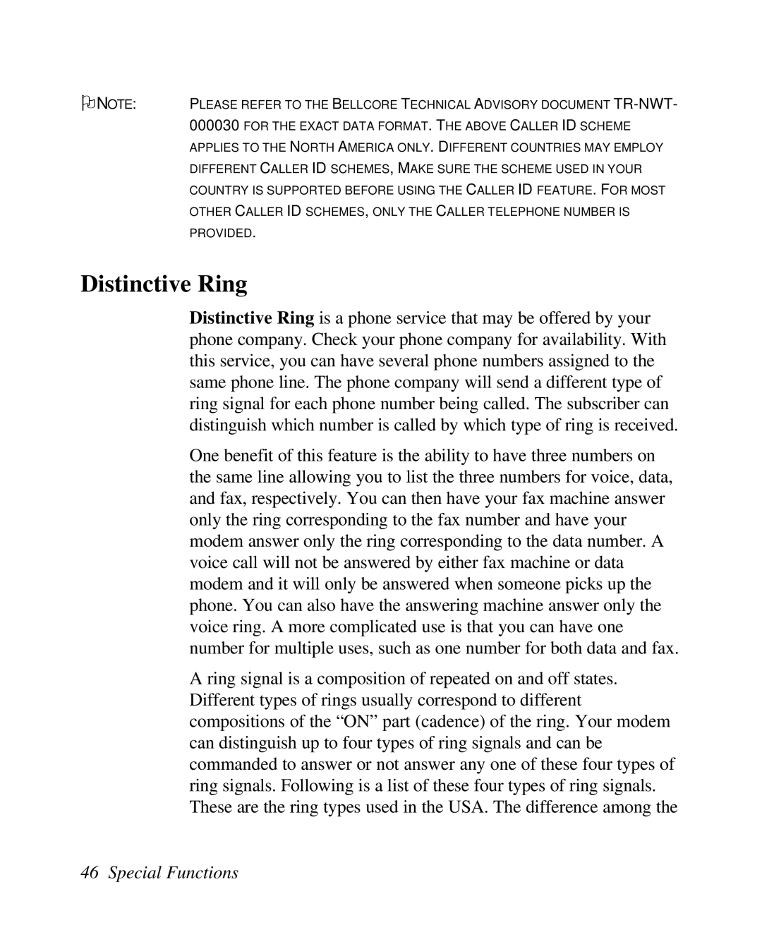 ZyXEL Communications U-336R/RE manual Distinctive Ring 