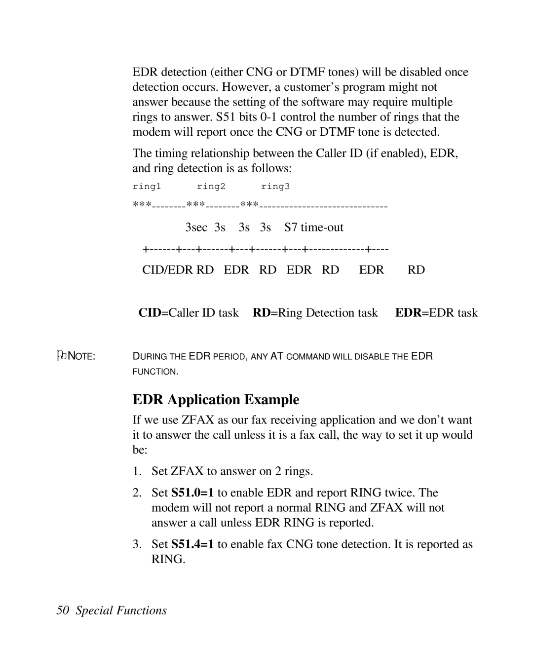 ZyXEL Communications U-336R/RE manual EDR Application Example, Cid/Edr Rd 