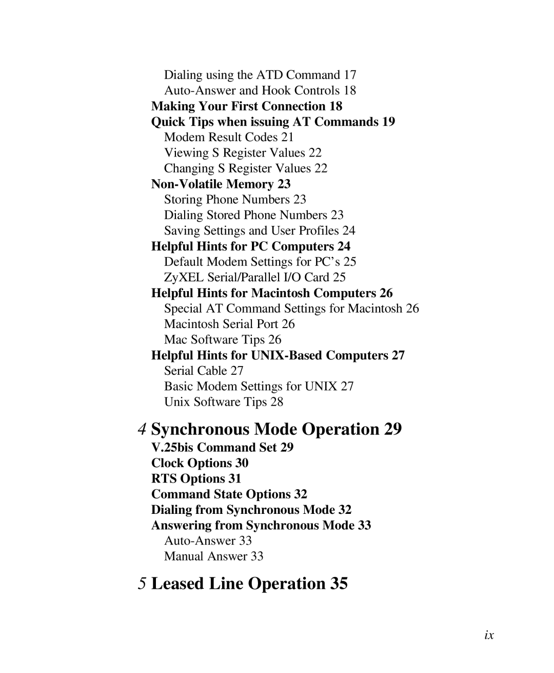 ZyXEL Communications U-336R/RE manual Synchronous Mode Operation, Leased Line Operation 