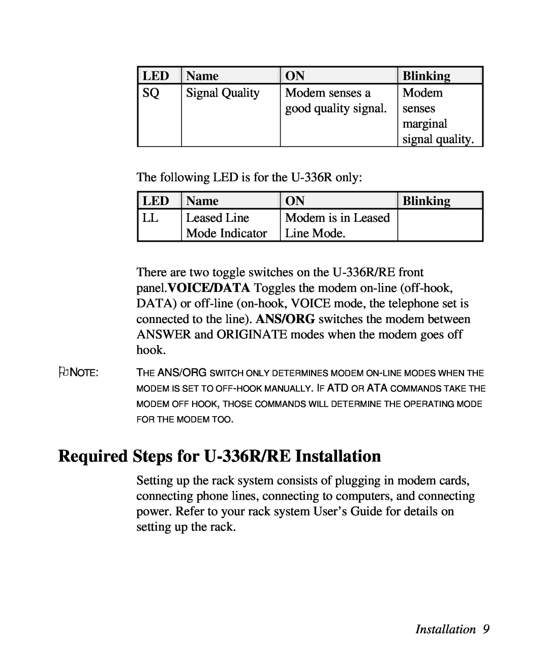 ZyXEL Communications manual Required Steps for U-336R/RE Installation 