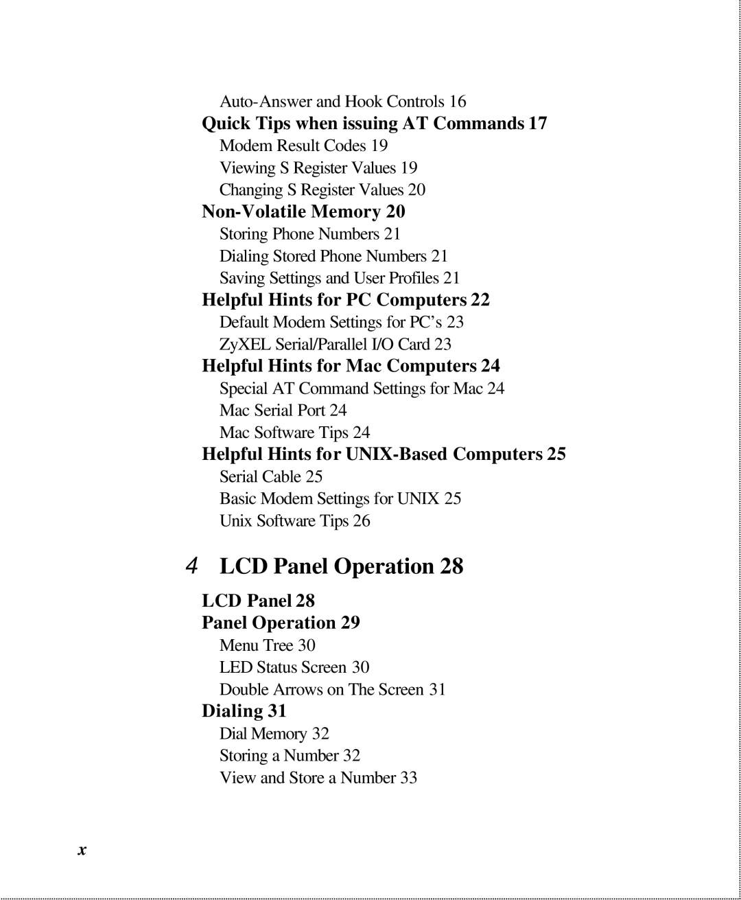 ZyXEL Communications U-336SA user manual LCD Panel Operation 