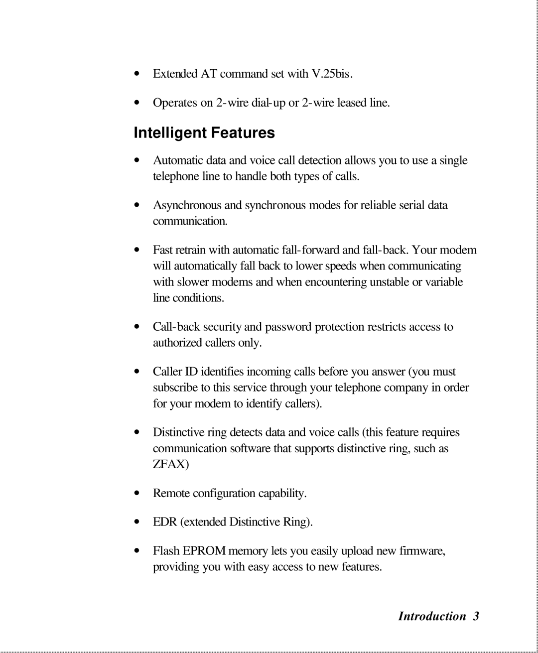 ZyXEL Communications U-336SA user manual Intelligent Features 